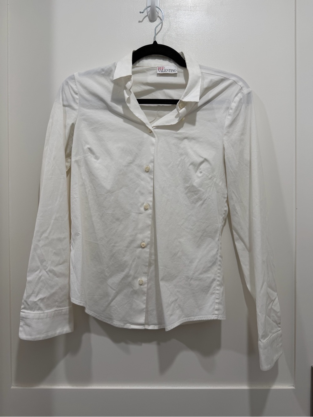 RED Valentino White Collared Blouse size EU 40 Long Sleeve Designer Top